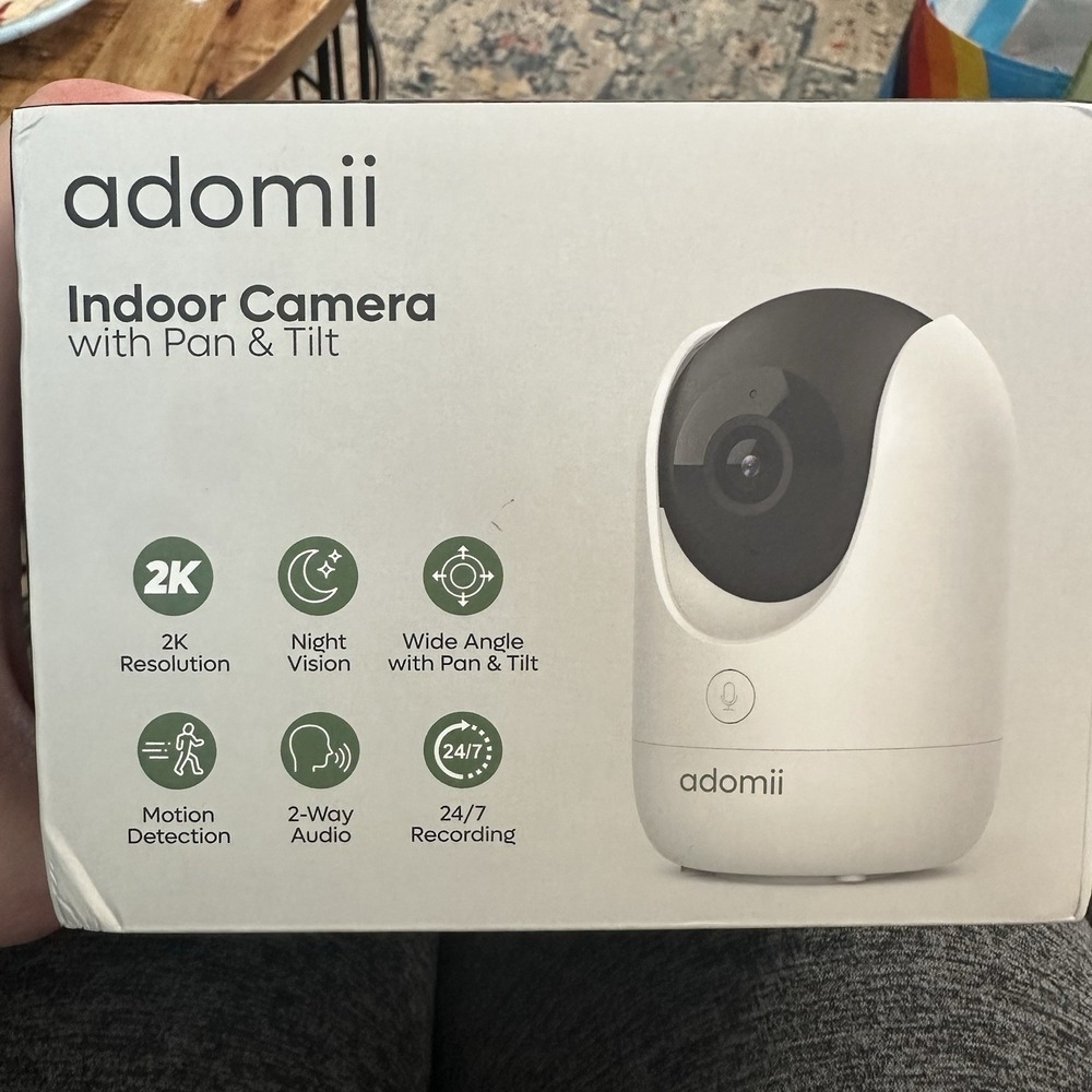 Adomii Indoor Camera‎ 2K HD Security Surveillance Pan Tilt Motion Detection New
